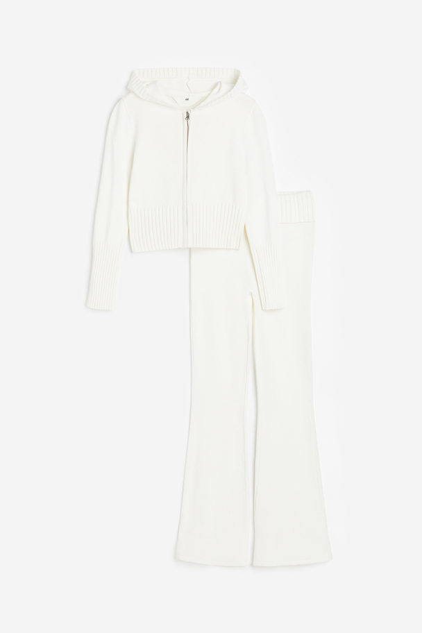 H&M 2-piece Knitted Set Natural White