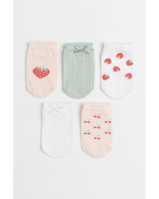 H&M 5-pack Trainer Socks Light Pink/berries