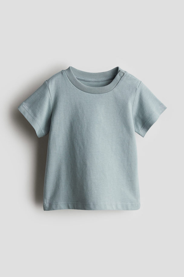 H&M Cotton Jersey T-shirt Dusty Turquoise