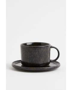Cup And Saucer Dark Brown