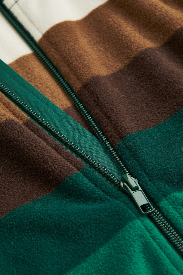 H&M Fleece Vest Groen/bruin Gestreept