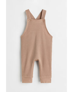 Waffled Dungarees Beige-pink