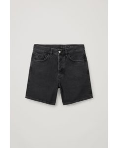 Relaxed-fit Denim Shorts Dark Grey