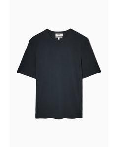 Regular-fit Knitted-cuff T-shirt Dark Navy
