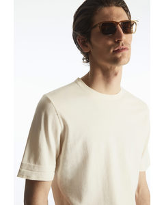 Regular-fit Knitted-cuff T-shirt Off-white