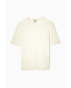 Regular-fit Knitted-cuff T-shirt Off-white