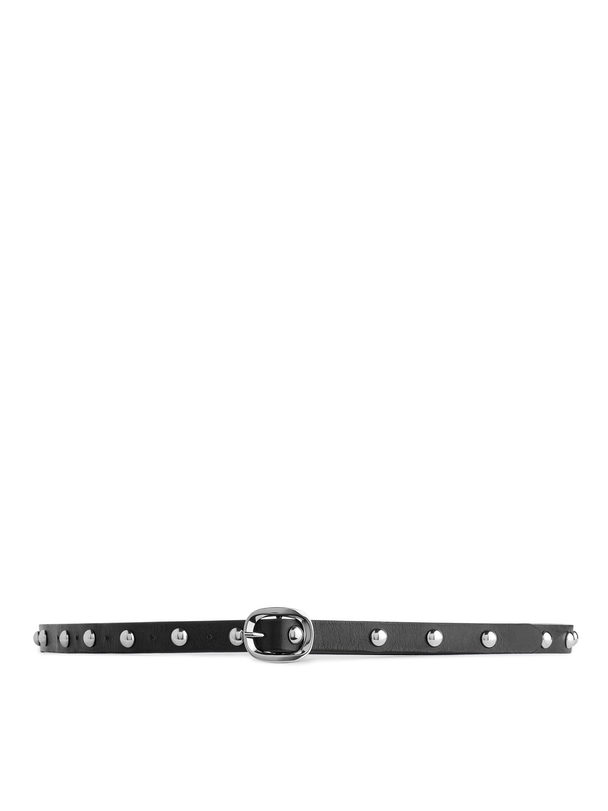 ARKET Studded Leather Belt Black