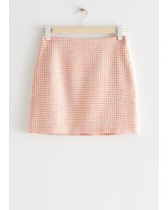 Textured Mini Skirt Orange Tweed