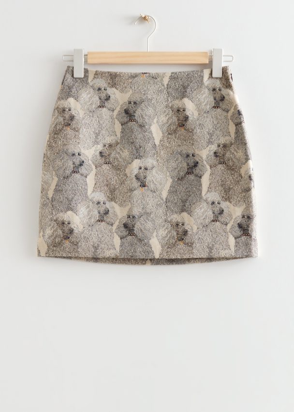 & Other Stories Textured Mini Skirt Poodle Motif