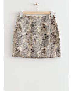 Textured Mini Skirt Poodle Motif