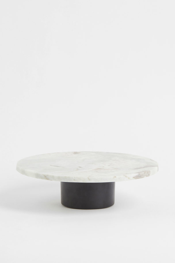 H&M HOME Marble Cake Stand Light Grey/marble-patterned