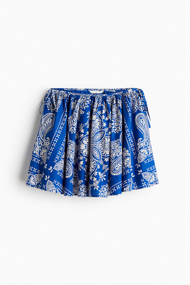 H&M Mini-Tellerrock Blau/Paisleymuster