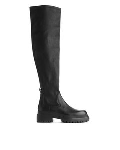 Chunky Over-the-knee Boots Black