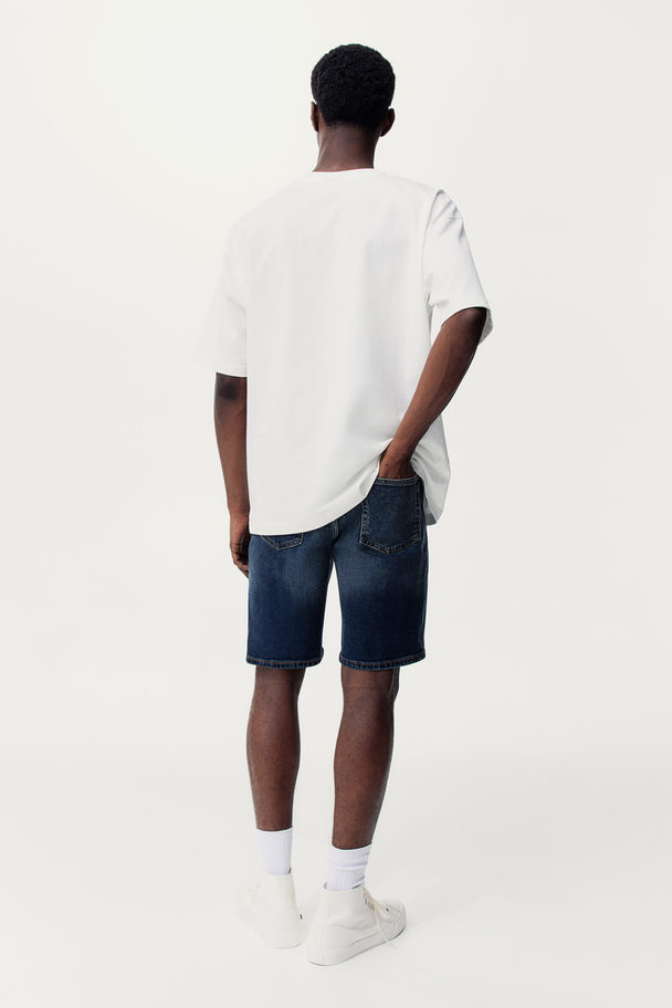 H&M Regular Denim Shorts Dunkles Denimblau