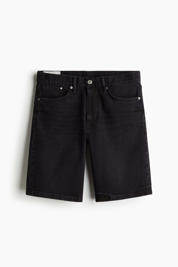 H&M Regular Denim Short Zwart