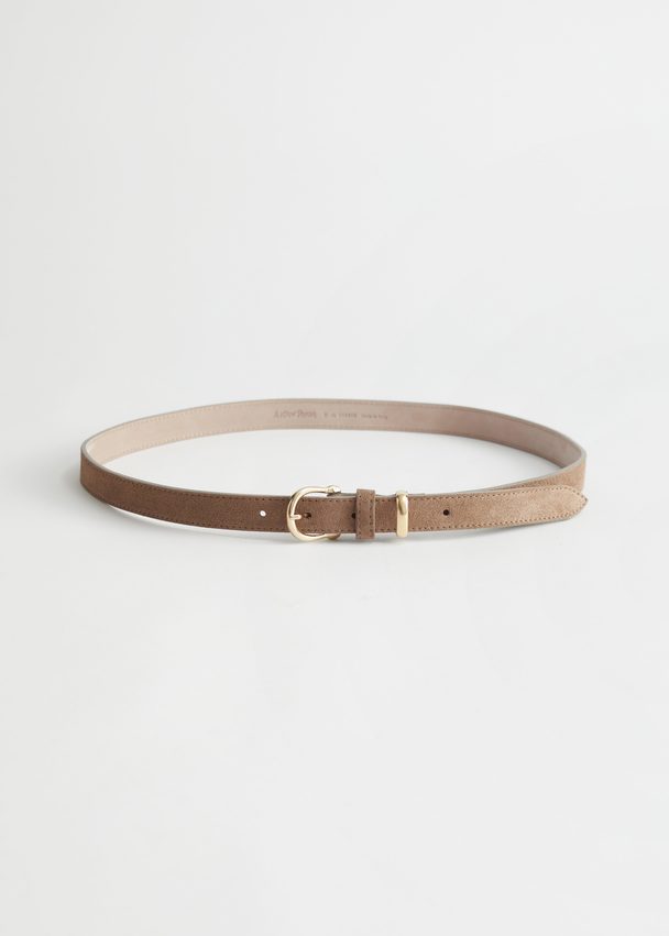 & Other Stories Leather Belt Beige Suede