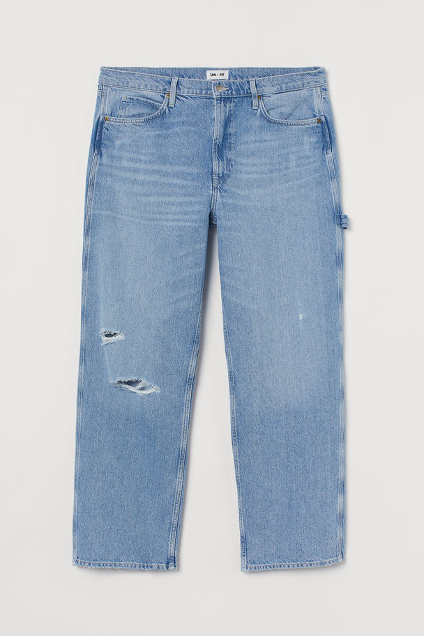 H&M H&m+ Slouch Straight Jeans Lys Denimblå/trashed