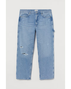 H&m+ Slouch Straight Jeans Lys Denimblå/trashed