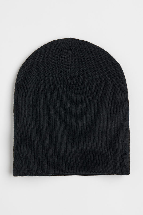 H&M Fine-knit Wool Hat Black