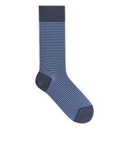 Mercerised Cotton Socks Blue