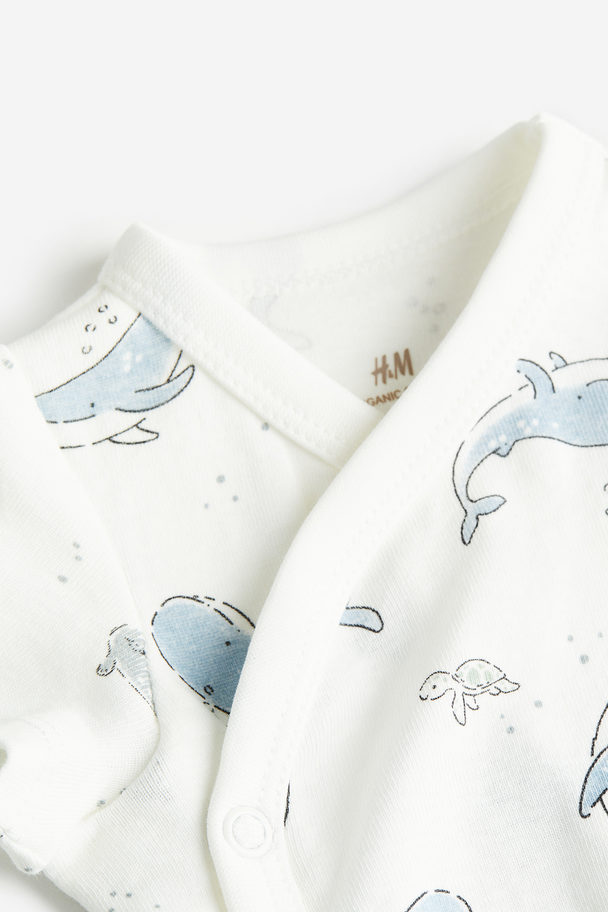 H&M 2-piece Cotton Jersey Set Blue/whales