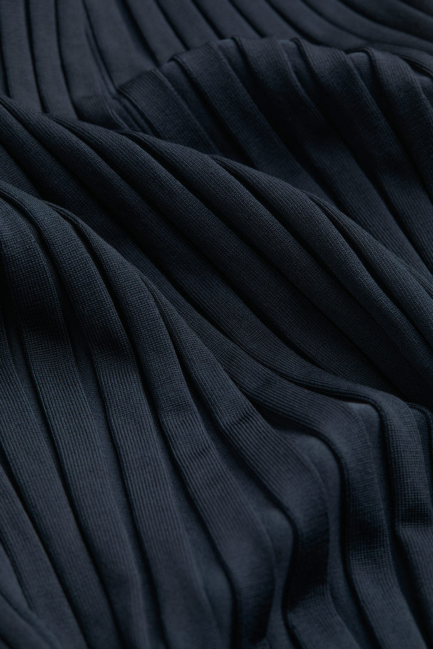 H&M Rib-knit Dress Dark Blue