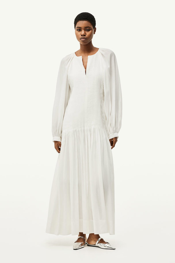 H&M Pin-tuck Maxi Dress White