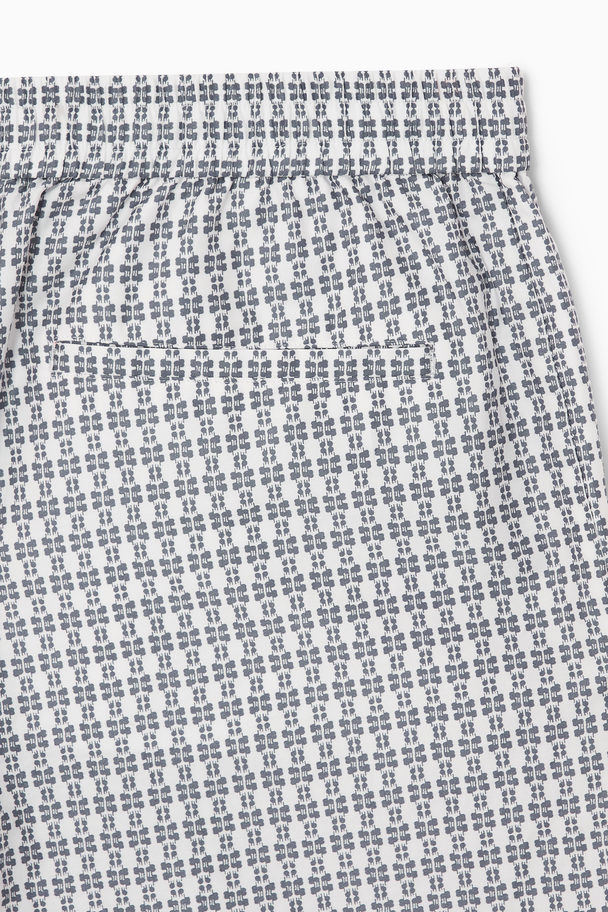 COS Printed Elasticated Shorts White / Printed