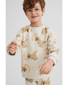 Sweatshirt Hellbeige/Dinosaurier