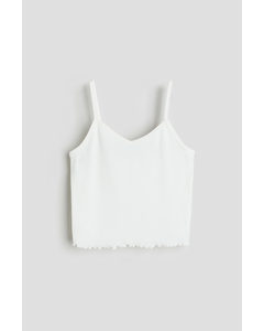Ribbed Jersey Strappy Top White