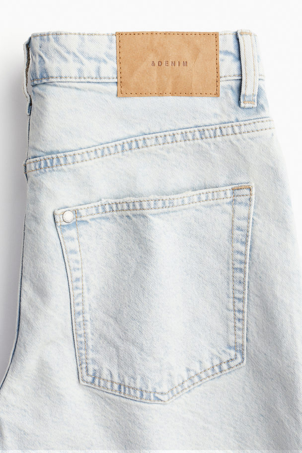 H&M Bermuda High Jeansshorts Blasses Denimblau