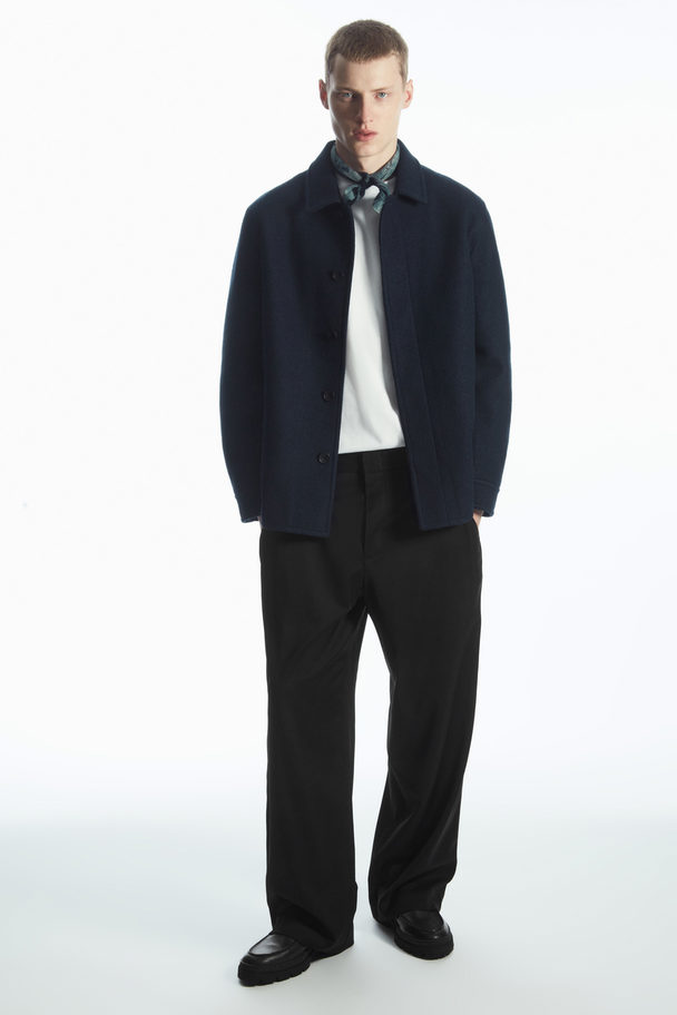 COS Felted Wool Jacket Navy