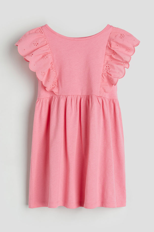 H&M Jerseykleid mit Volants Rosa