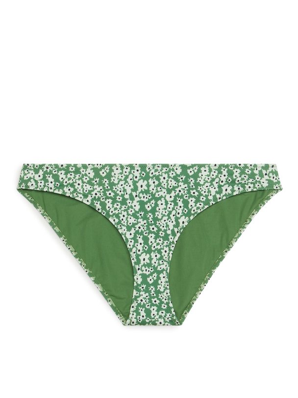 Arket Bikinihöschen mit niedriger Taille Grün/Geblümt