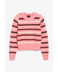 Soft Heavy Knit Sweater Striped Knit Sweater