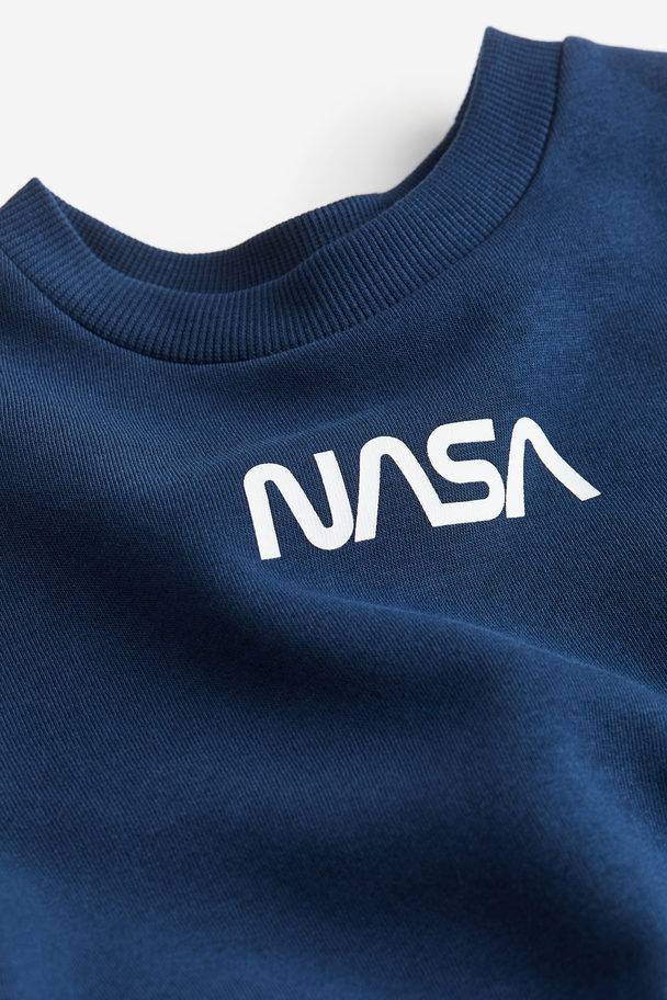 H&M 2-teiliges Sweatshirt-Set Dunkelblau/NASA