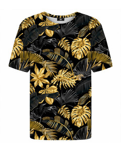 Mr. Gugu & Miss Go Golden Tropic T-shirt Royal Black