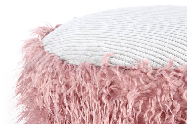 360Living Fellpouf Bobtail 125 rose / grey