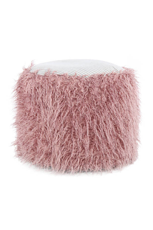 360Living Fellpouf Bobtail 125 rose / grey