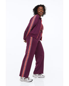 Track Pants With Side Stripes Plum Purple