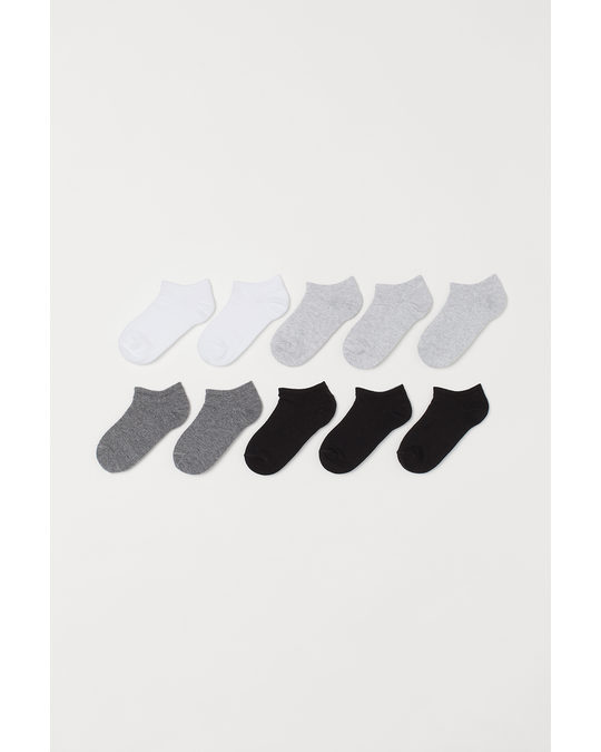 H&M 10-pack Trainer Socks Light Grey Marl