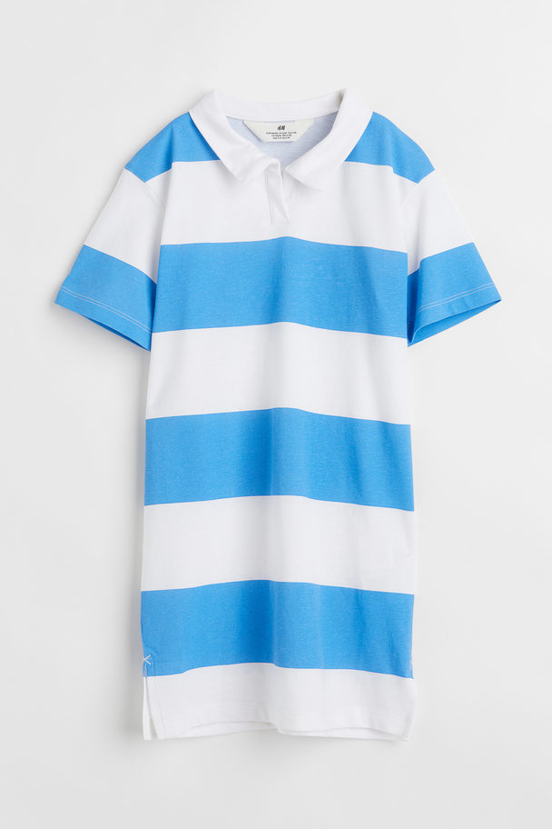 H&M Oversized T-shirt Dress Blue/block-striped