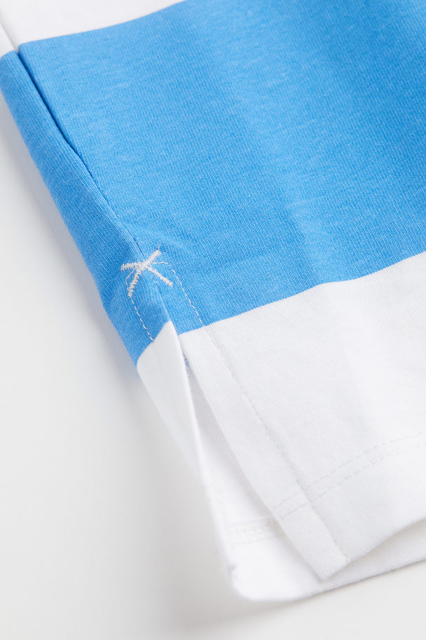 H&M Oversized T-Shirt-Kleid Blau/Blockstreifen