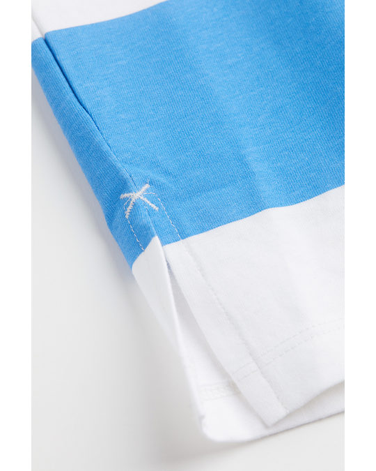 H&M Oversized T-shirt Dress Blue/block-striped