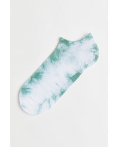 Patterned Liner Socks Green/tie-dye