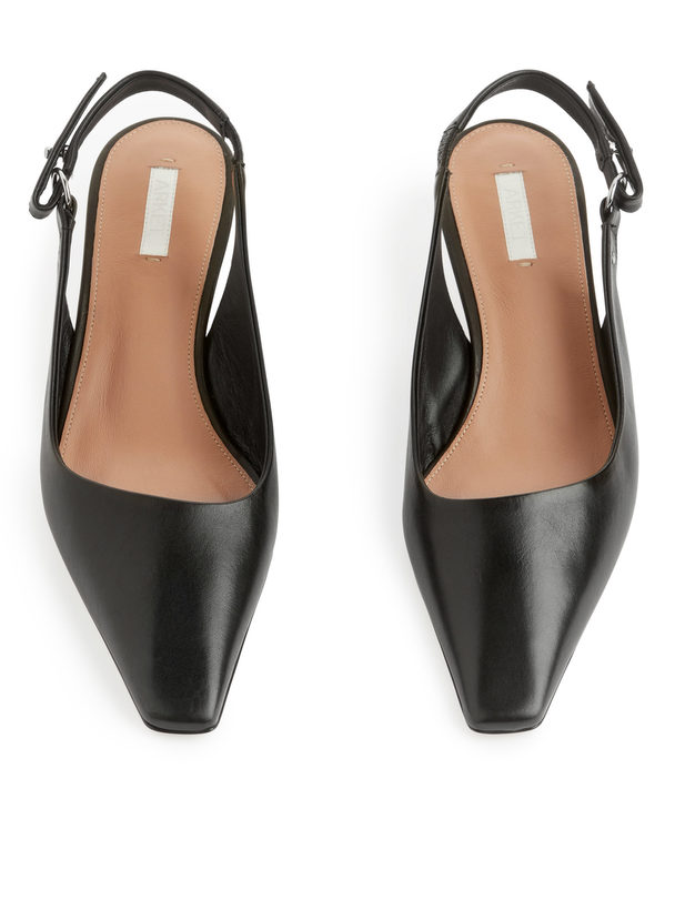 ARKET Slingback Leather Pumps Black