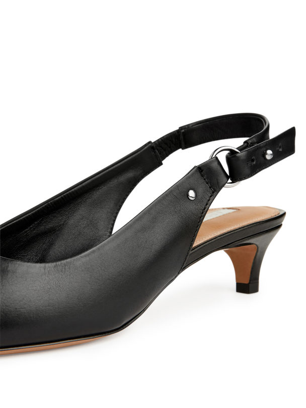 ARKET Slingback Leather Pumps Black