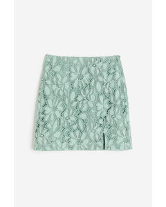 Lace Mini Skirt Mint Green
