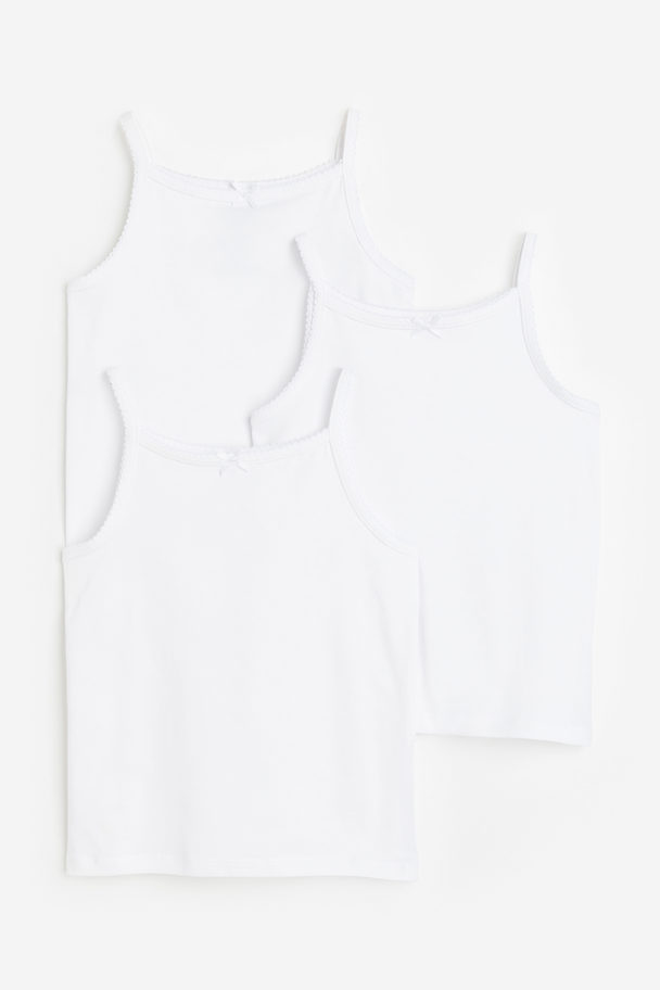 H&M 3-pack Jersey Vest Tops White