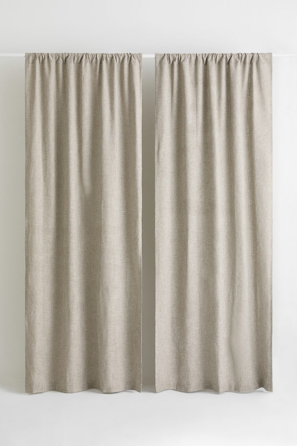H&M HOME 2-pack Curtain Lengths Light Greige